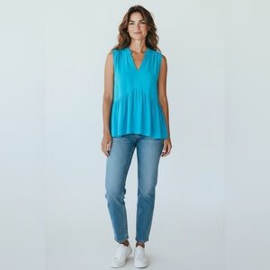 Amanda Uprichard Silk Blouse Blue Size P (Small Petite)